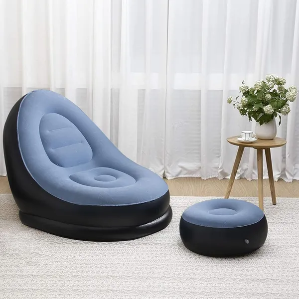 2_Seater_Inflatable_Sofa_Chair_with_Footrest_Blue