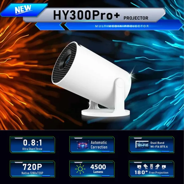 HY300PRO+_Mini_Android_Projector_4K_Support_720P_4500_lm