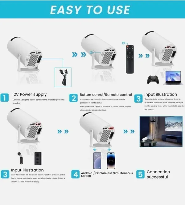 Android_11_Smart_4K_Projector_1080P_WiFi_Bluetooth_150"_Display_3500_lm