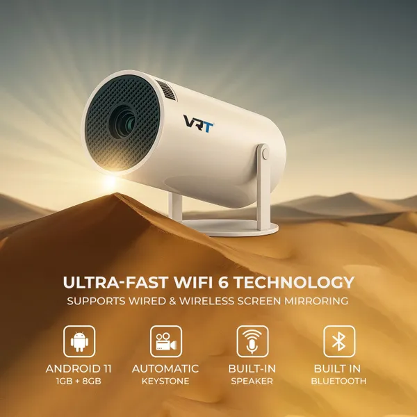 N300_Smart_Projector_720p_HD_4K_Support_Android_11_2500_lm