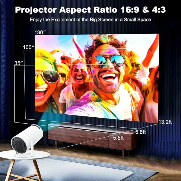 HY300_Ultra_Smart_Android_Projector_4K_Support_1080P_8400_lm