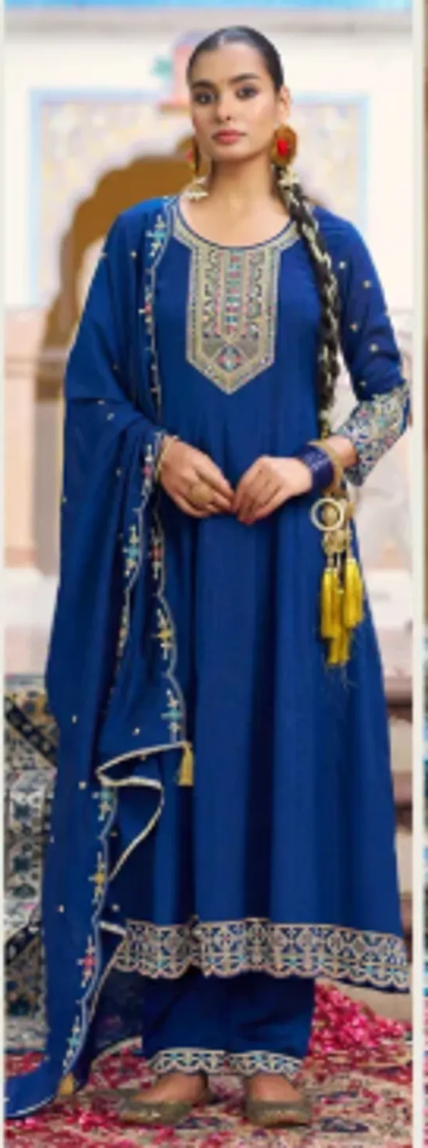 Blue_Cotton_Premium_Kurta_Set_For_Women