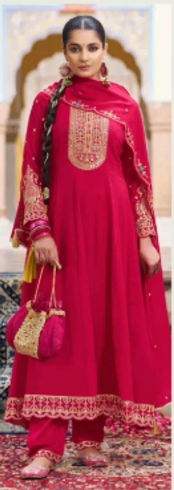Pink_Cotton_Premium_Kurta_Set_For_Women