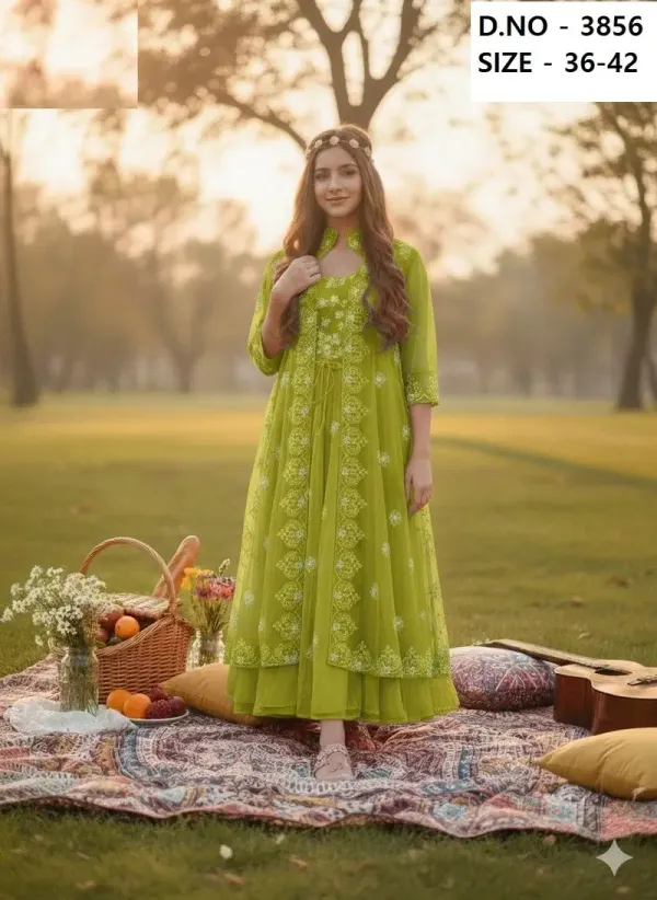 Green_Cotton_Premium_Kurta_Set_For_Women