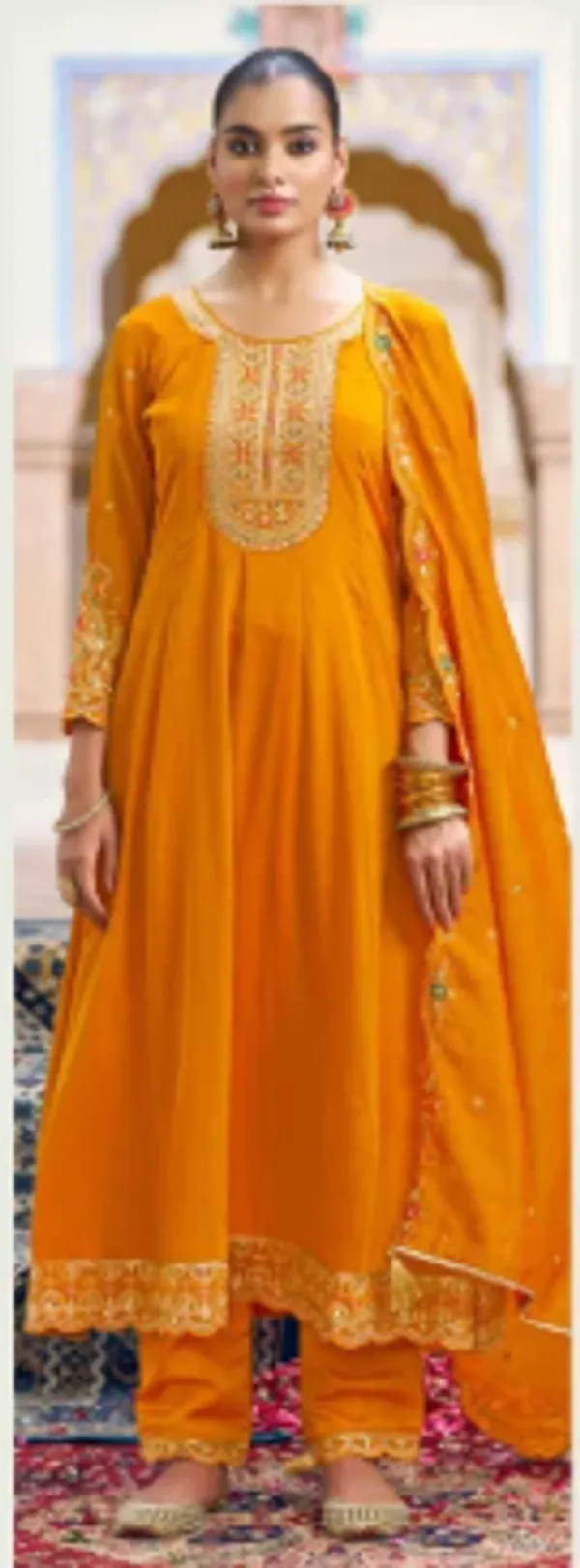 Yellow_Cotton_Premium_Kurta_Set_For_Women