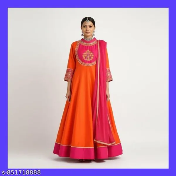 Women_Viscose_Chanderi_Silk_Anarkali_Kurta_Set_With_Dupatt