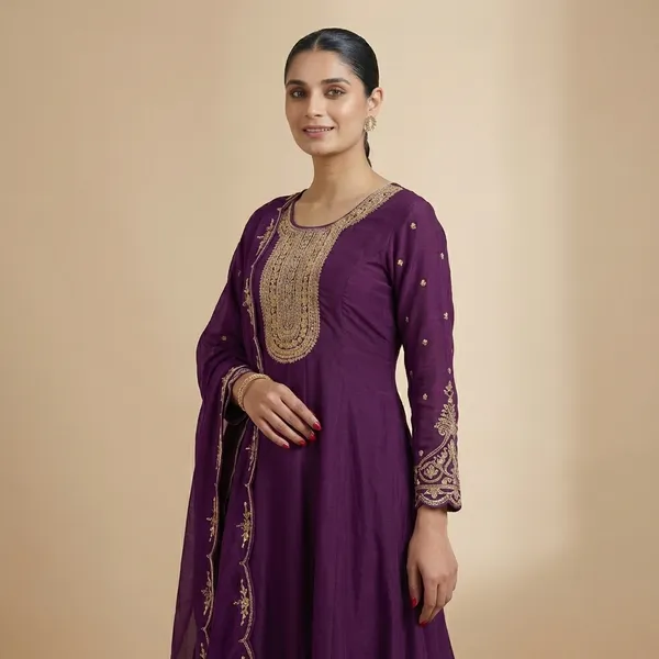 Purple_Cotton_Premium_Kurta_Set_For_Women