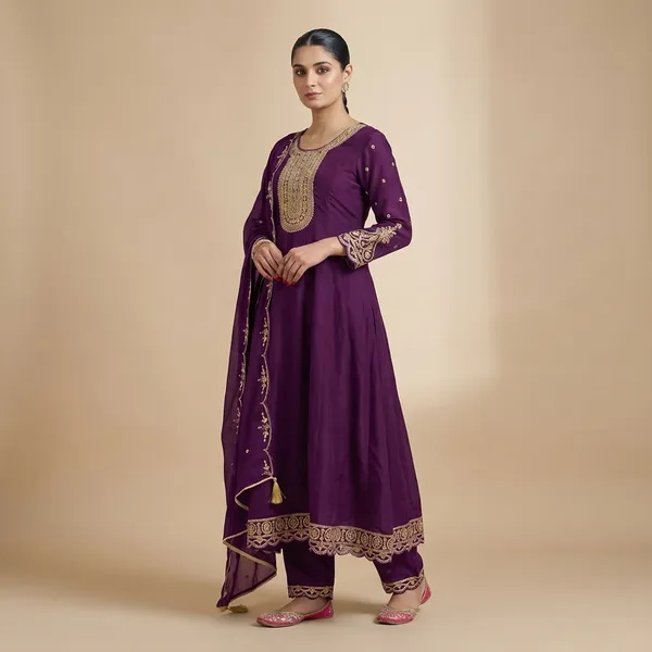 Purple_Cotton_Premium_Kurta_Set_For_Women