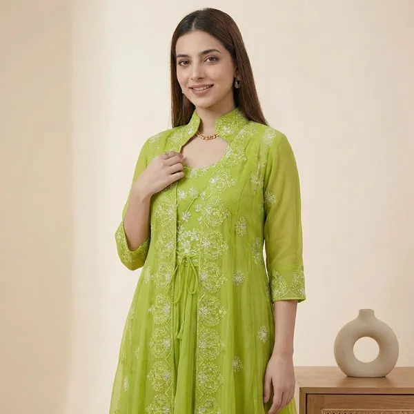 Green_Cotton_Premium_Kurta_Set_For_Women