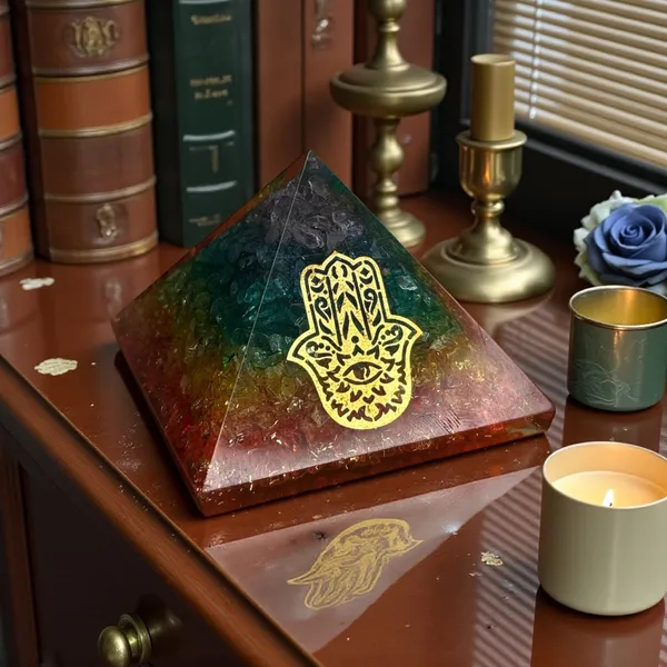 7_Chakra_Hamsa_Orgone_Pyramid