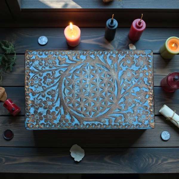 Blue_Wooden_Manifestation_Magic_Box_Flower_Of_Life_Engraved