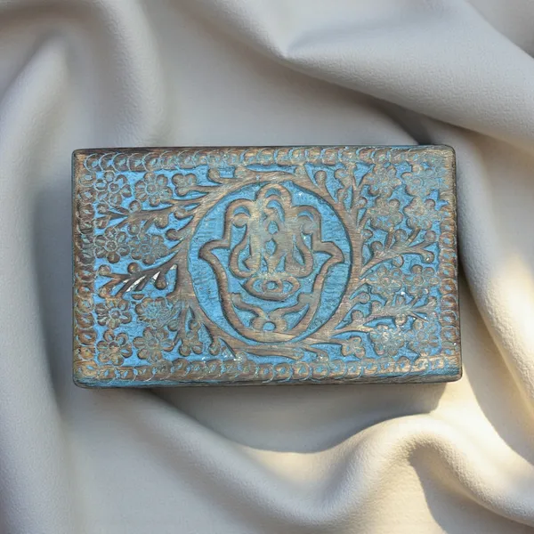Blue_Wooden_Protection_Magic_Box_Hamsa_Symbol_Engraved