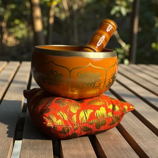 Brass_Singing_Bowl_Orange_Colour_With_8_Lucky_Symbols_Engraved