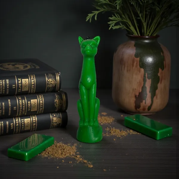 Green_Cat_Spell_Candle