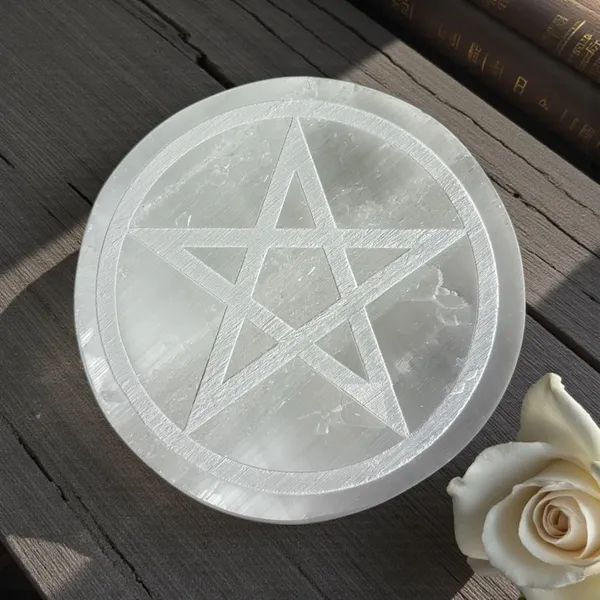 Selenite_Pentacle_Round_Plate