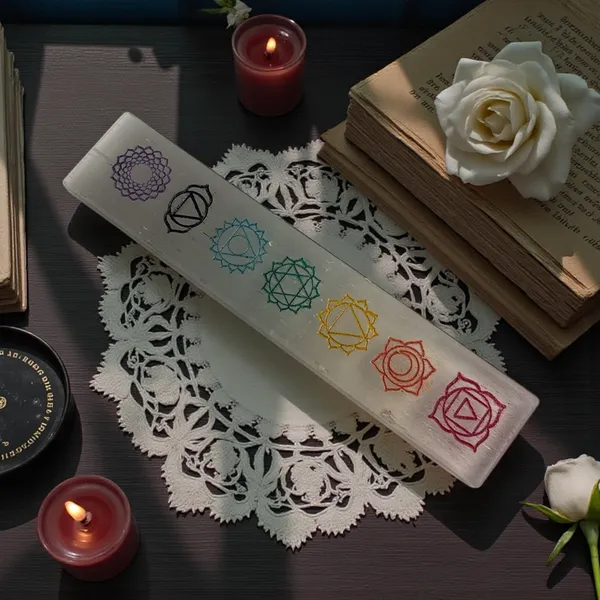 Selenite_Strip_With_7_Chakra_Symbols