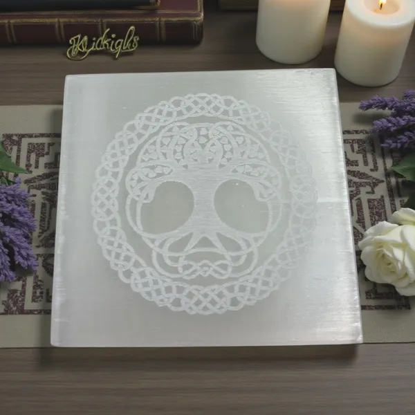 Selenite_Tree_Of_Life_Square_Plate