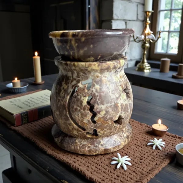 Soapstone_Oil_Burner_Moon_Star_Design