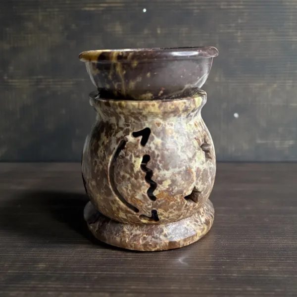 Soapstone_Oil_Burner_Moon_Star_Design