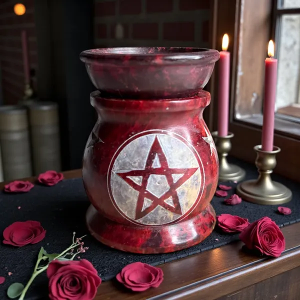 Soapstone_Oil_Burner_Pentacle_Design