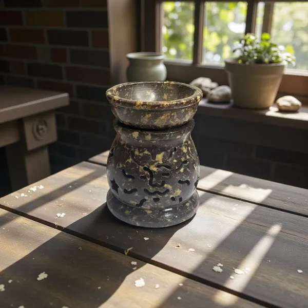 Soapstone_Oil_Burner_Sun_Design