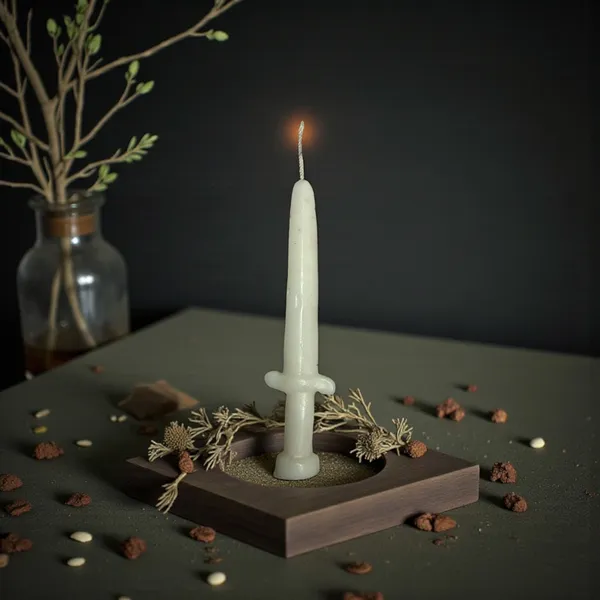 White_Athame_Candle