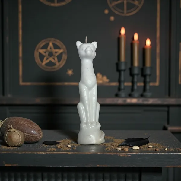 White_Cat_Spell_Candle