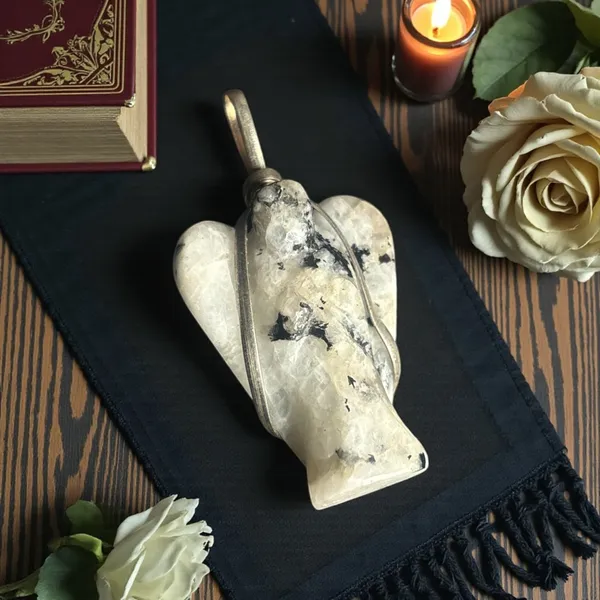 White_Rainbow_Moonstone_Angel_Pendant