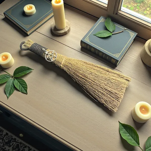 Wiccan_Magic_Broom_With_Pentacle_Charm