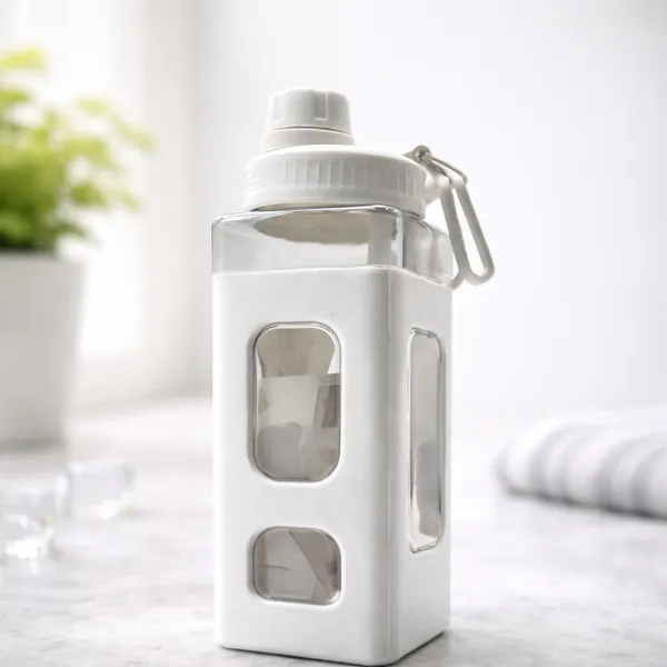 White_Glass_Water_Bottle_With_White_Silicone_Protective_Sleeve