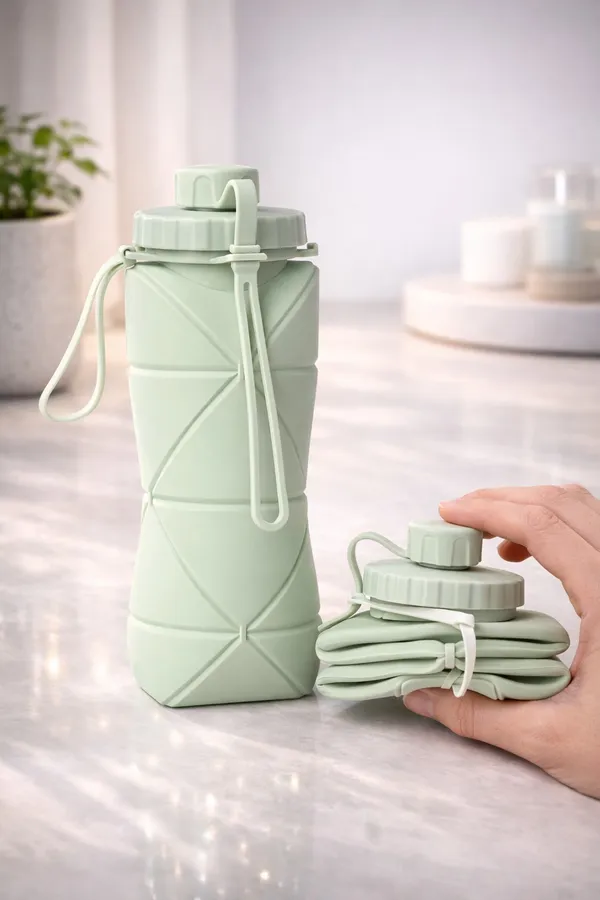 Mint_Green_Collapsible_Silicone_Portable_Foldable_Sports_Bottle_With_Leak_Proof_Lid
