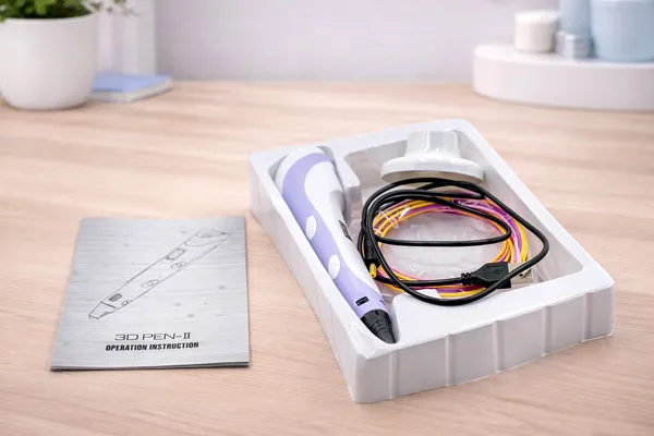 White_And_Purple_3D_Printing_Pen_With_Lcd_Display