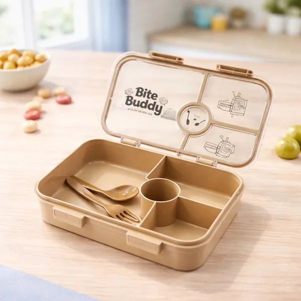 Peach_Compartment_Lunch_Box_With_Utensils