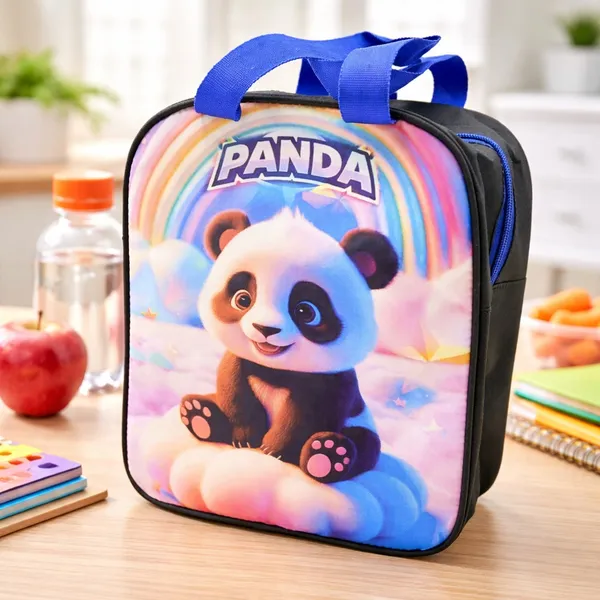 Blue_Colorful_Panda_Kids_Lunch_Bag_Insulated_Thermal_Tote_With_Rainbow_Design