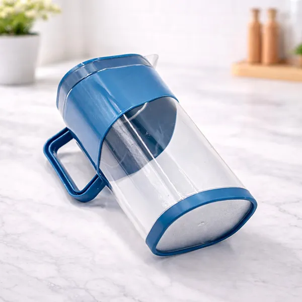 Blue_Glass_Water_Pitcher_With_Lid_And_Handle