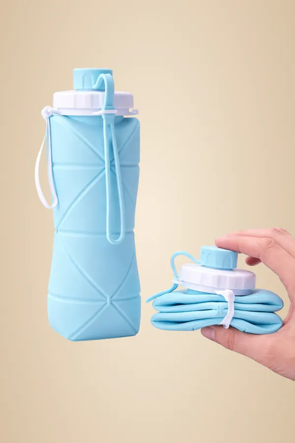 Light_Blue_Collapsible_Silicone_Portable_Foldable_Sports_Bottle_With_Straw