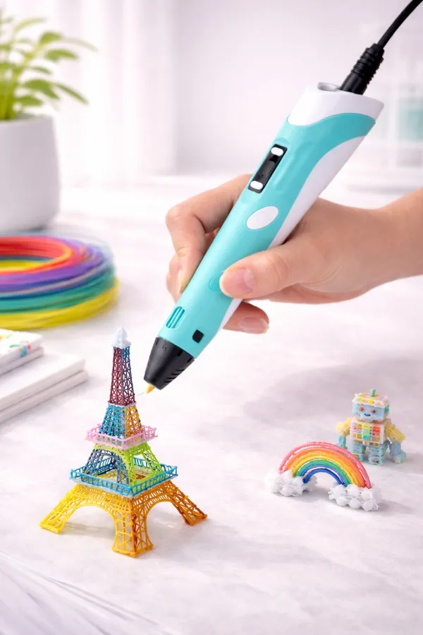 White_And_Blue_3D_Printing_Pen_For_Creative_Art_And_Craft_Projects