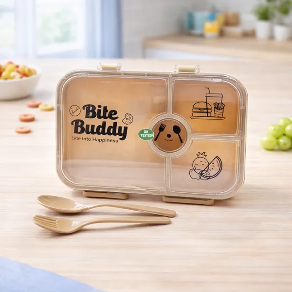 Peach_Compartment_Lunch_Box_With_Utensils