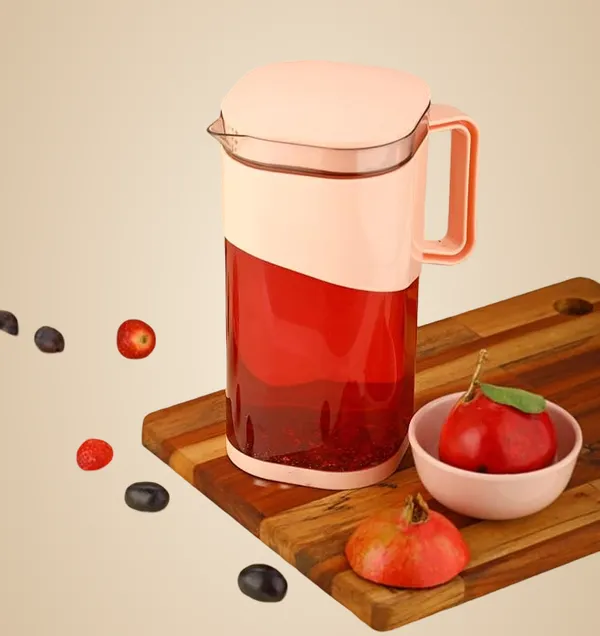 Red_And_Cream_Plastic_Water_Jug_With_Lid_And_Handle