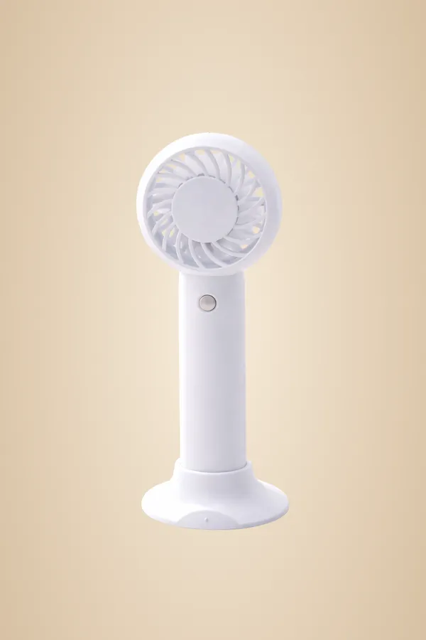 White_Portable_Handheld_Mini_Usb_Rechargeable_Fan_With_Stand
