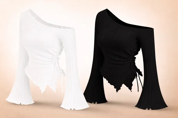 Black_And_White_Combo_Cotton_Blend_Party_Solid_Self_Design_Top_For_Women_Pack_Of_2