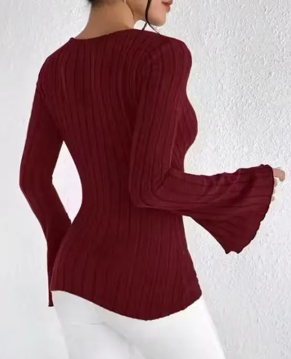 Maroon_Cotton_Blend_Casual_Solid_Top_For_Women