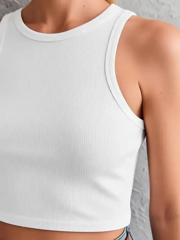 White_Cotton_Blend_Casual_Self_Design_Top_For_Women