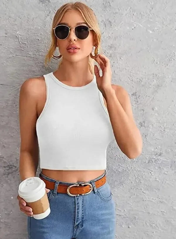 White_Cotton_Blend_Casual_Self_Design_Top_For_Women