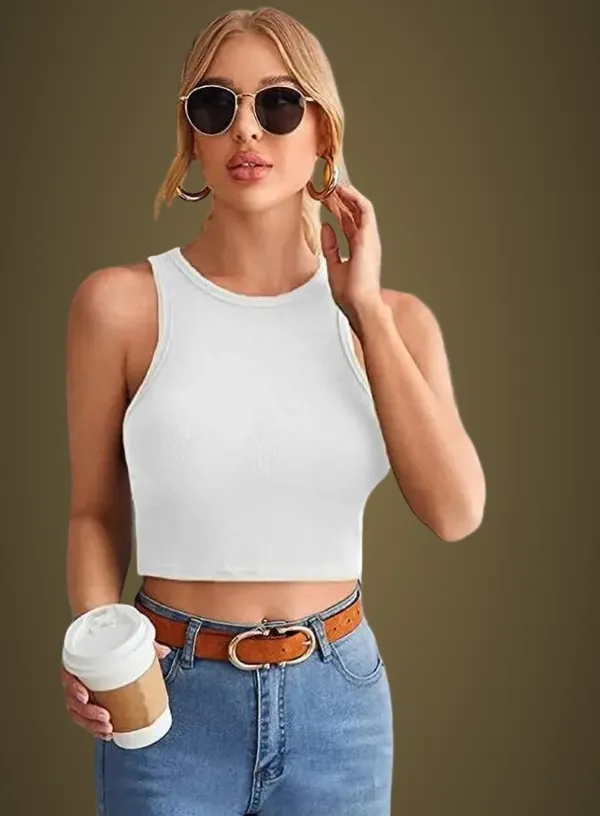 White_Cotton_Blend_Casual_Self_Design_Top_For_Women