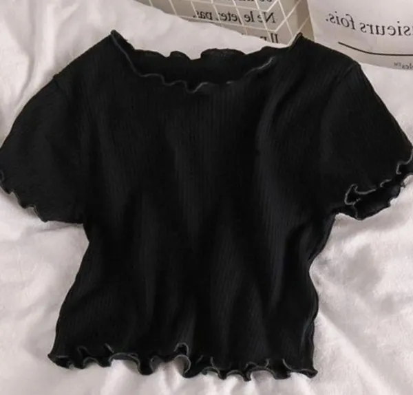 Black_Cotton_Blend_Casual_Solid_Top_For_Women