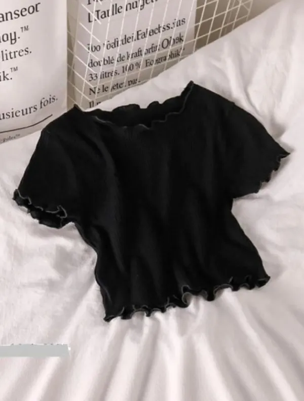 Black_Cotton_Blend_Casual_Solid_Top_For_Women