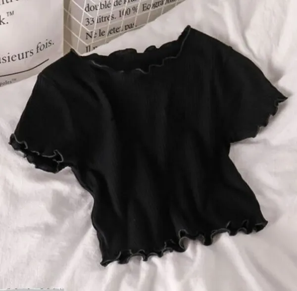 Black_Cotton_Blend_Casual_Solid_Top_For_Women