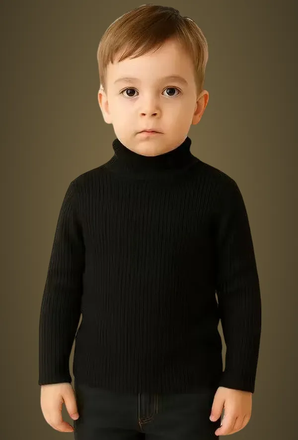 Black_Cotton_Blend_Solid_T_Shirt_For_Baby_Boys_And_Baby_Girls