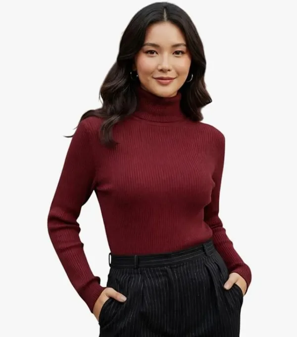 Maroon_Cotton_Blend_Casual_Self_Design_Top_For_Women